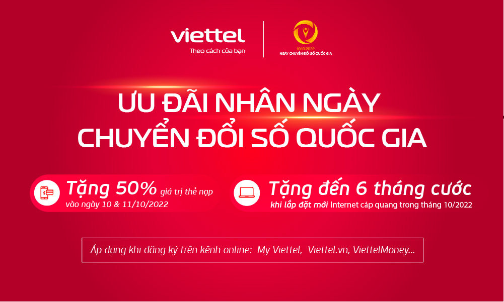 Viettel Telecom “mưa” ưu đãi hưởng ứng ngày chuyển đổi số Quốc gia 10-10